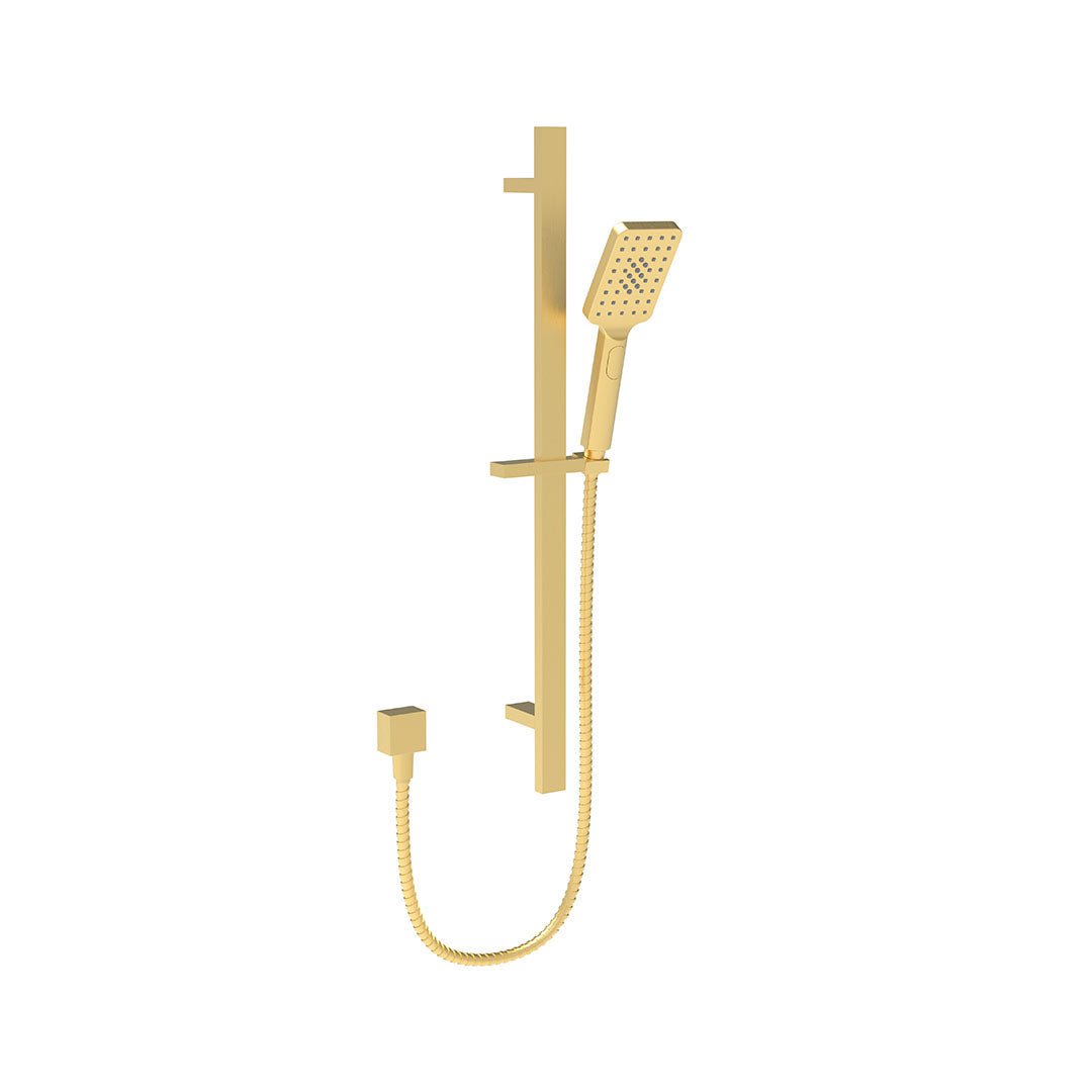 Square Sliding Shower Set — Brushed Gold