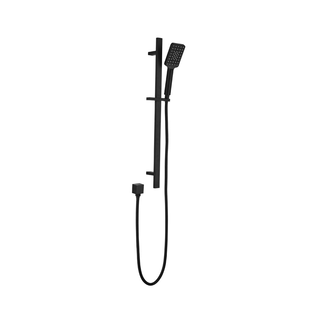 Square Sliding Shower Set — Matte Black