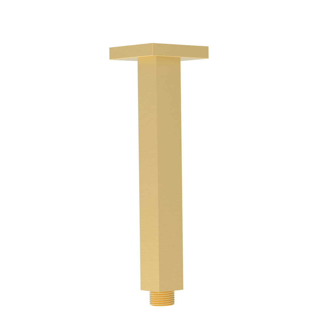 Square Vertical Shower Arm — Brushed Gold