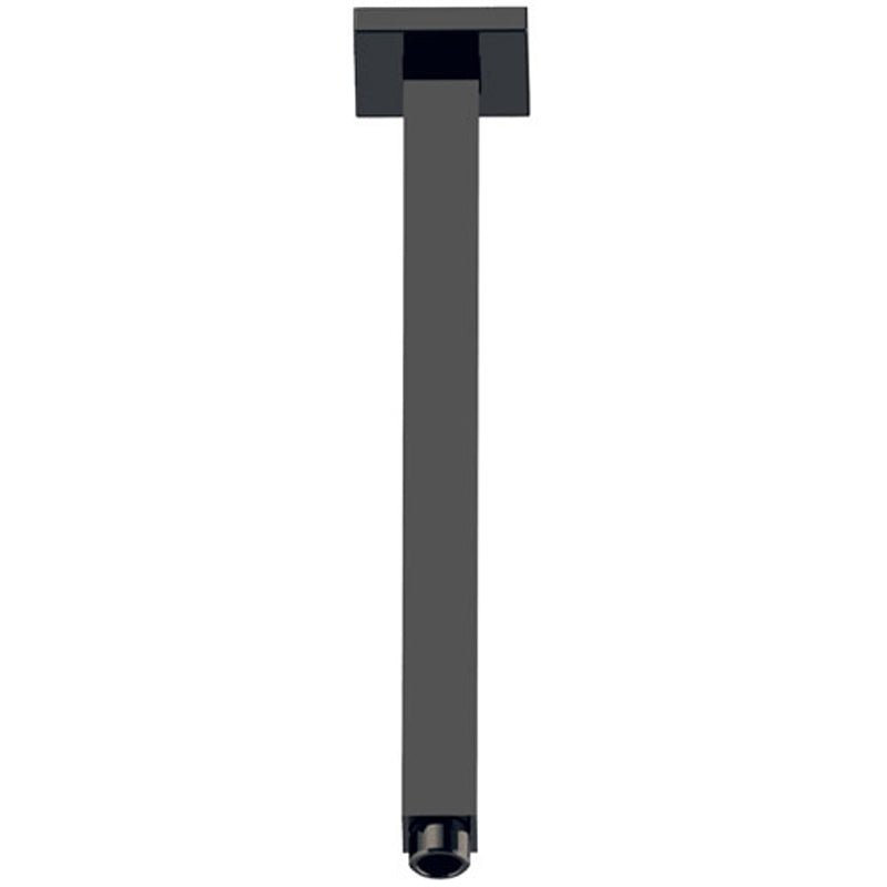 Square Vertical Shower Arm — Matte Black
