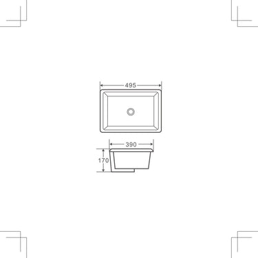 Undermount Basin - 495mm - Nuvio - NUE 49 - Basin