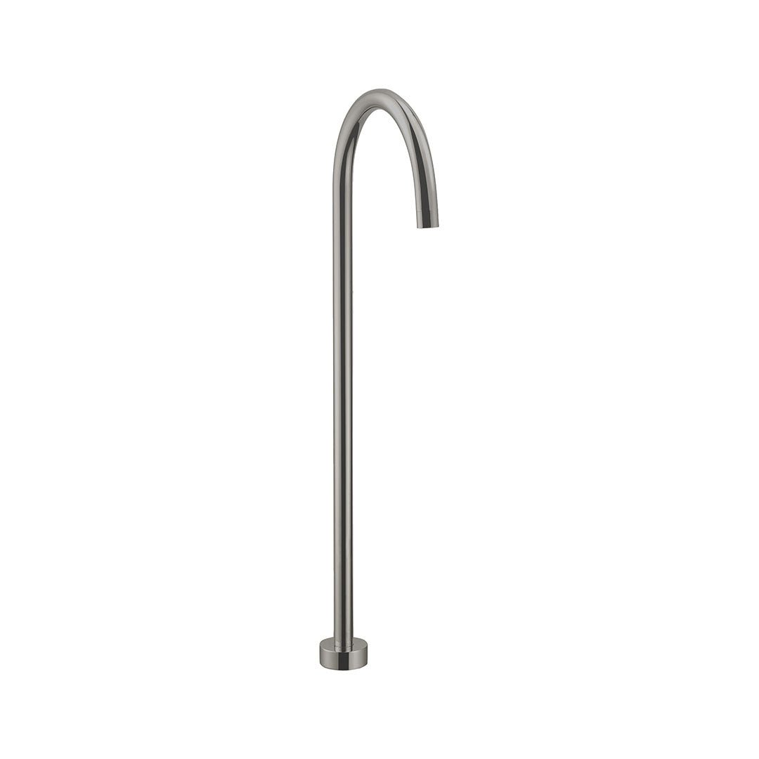 Yale Round Floor-Mounted Bath Spout — Brushed Nickel
