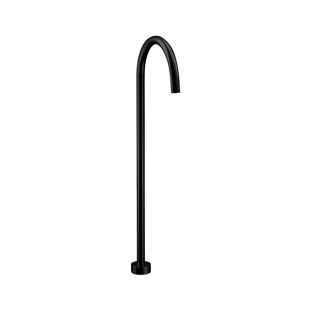 Yale Round Floor-Mounted Bath Spout — Matte Black